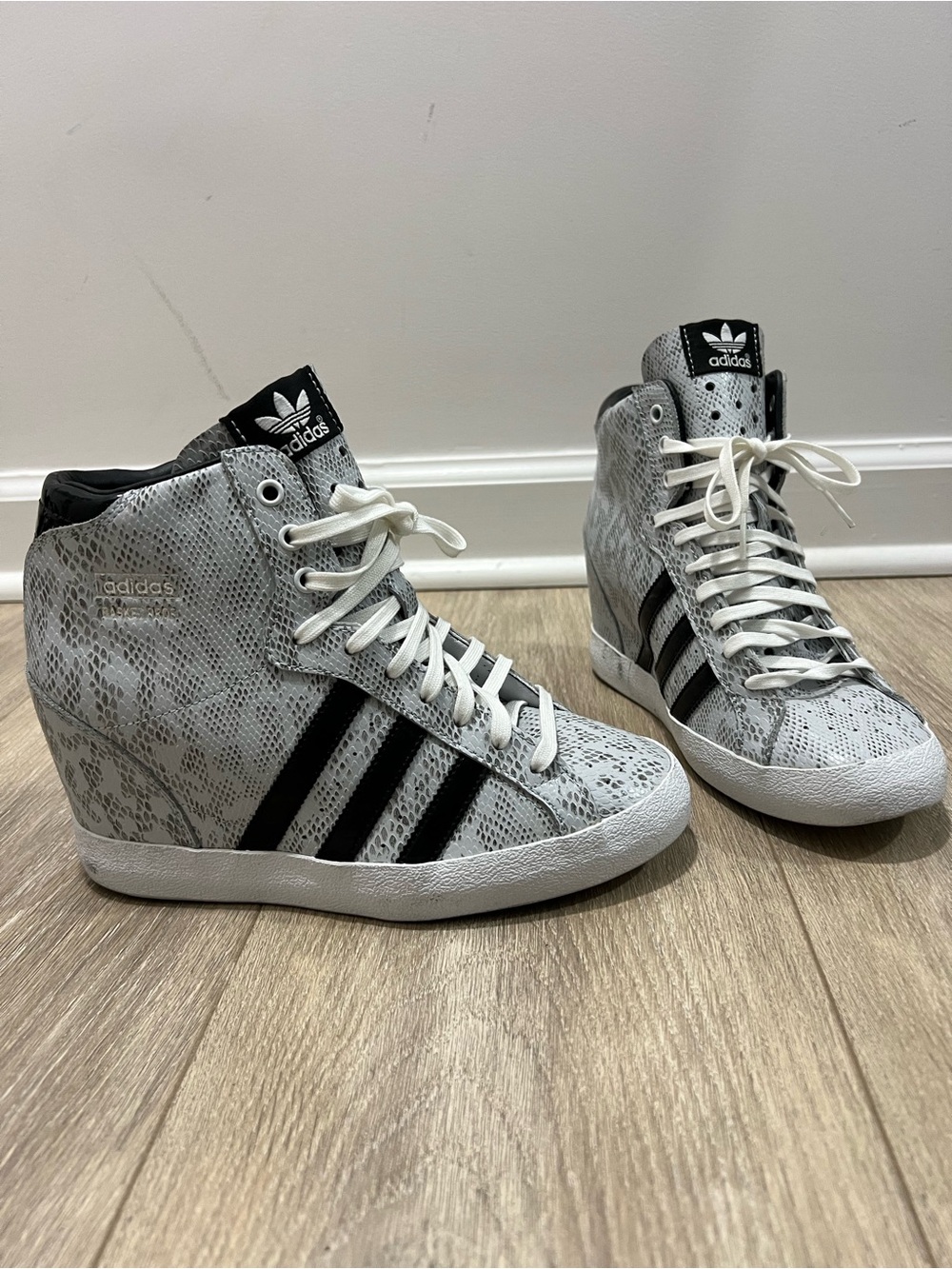 Adidas Basket Profi Snakeskin Wedge Sneakers